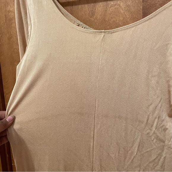 POLECI | Vintage 90s Body Golden Ruched Peasant Bust Renaissance Maxi Dress - Picture 4 of 5